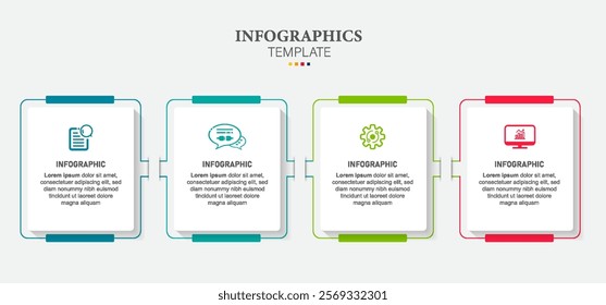 infographic template with icons and 4 options or steps. for business concept, presentations banner, workflow layout, process diagram