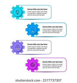 Infographic template with icons and 4 options or steps. Can be used for workflow layout, diagram, banner, webdesign. Vector illustration