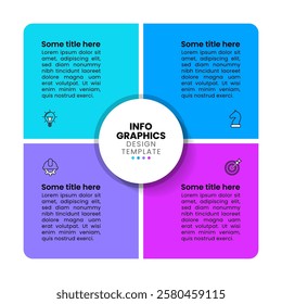 Infographic template with icons and 4 options or steps. Can be used for workflow layout, diagram, banner, webdesign. Vector illustration