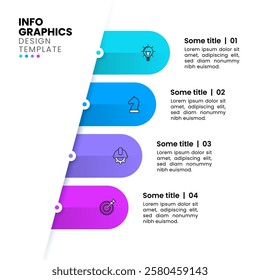 Infographic template with icons and 4 options or steps. Can be used for workflow layout, diagram, banner, webdesign. Vector illustration