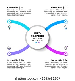 Infographic template with icons and 4 options or steps. Can be used for workflow layout, diagram, banner, webdesign. Vector illustration