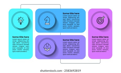 Infographic template with icons and 4 options or steps. From idea to success. Can be used for workflow layout, diagram, banner, webdesign. Vector illustration