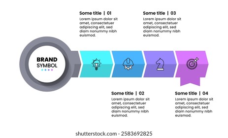 Infographic template with icons and 4 options or steps. Key. Can be used for workflow layout, diagram, banner, webdesign. Vector illustration