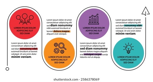 Infographic template with icons and 4 options or 4 steps. Can be used for workflow layout, diagram, timeline, banner, webdesign, business report, presentation. Vector illustration.