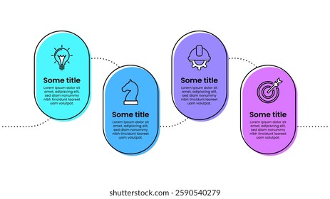 Infographic template with icons and 4 options or steps. Line. Can be used for workflow layout, diagram, banner, webdesign. Vector illustration
