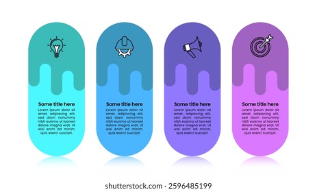 Infographic template with icons and 4 options or steps. Can be used for workflow layout, diagram, banner, webdesign. Vector illustration