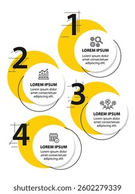 Infographic template with icons and 4 options or 4 steps. Can be used for workflow layout, diagram, timeline, banner, webdesign, business report, presentation. Vector illustration.