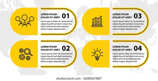 Infographic template with icons and 4 options or 4 steps. Can be used for workflow layout, diagram, timeline, banner, webdesign, business report, presentation. Vector illustration.