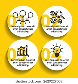 Infographic template with icons and 4 options or 4 steps. Can be used for workflow layout, diagram, timeline, banner, webdesign, business report, presentation. Vector illustration.