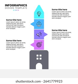 Infographic template with icons and 4 options or steps. Key. Can be used for workflow layout, banner, diagram, webdesign. Vector illustration