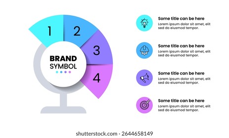 Infographic sjabloon met pictogrammen en 4 opties of stappen. Ga staan. Kan worden gebruikt voor workflow lay-out, banner, diagram, webdesign. Vectorillustratie