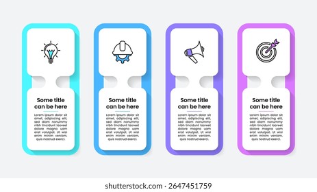 Infographic template with icons and 4 options or steps. Can be used for workflow layout, diagram, banner, webdesign. Vector illustration