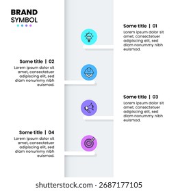 Infographic template with icons and 4 options or steps. Can be used for workflow layout, diagram, banner, webdesign. Vector illustration