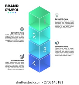 Infographic template with icons and 4 options or steps. Squares. Can be used for workflow layout, diagram, banner, webdesign. Vector illustration