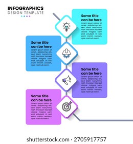 Infographic template with icons and 4 options or steps. Line. Can be used for workflow layout, diagram, banner, webdesign. Vector illustration