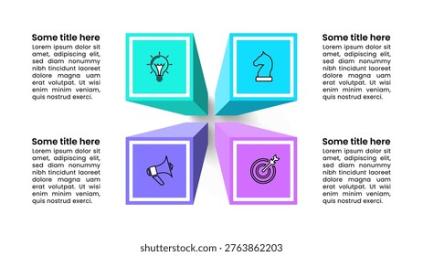 Infographic template with icons and 4 options or steps. Columns. Can be used for workflow layout, diagram, banner, webdesign. Vector illustration