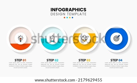 Infographic template with icons and 4 options or steps. Can be used for workflow layout, diagram, banner, webdesign. Vector illustration
