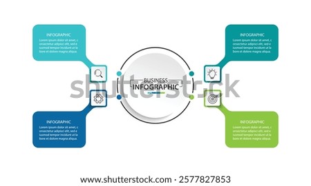  Infographic template with icons and 4 options or steps. diagram, vector illustration