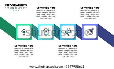 Infographic template with icons and 4 options or steps. Squares. Can be used for workflow layout, diagram, banner, webdesign. Vector illustration