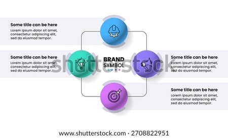 Infographic template with icons and 4 options or steps. Marbles. Can be used for workflow layout, diagram, banner, webdesign. Vector illustration