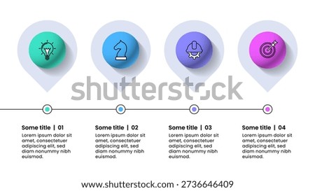 Infographic template with icons and 4 options or steps. Pointers. Can be used for workflow layout, diagram, banner, webdesign. Vector illustration