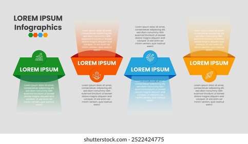 infographic template with icons and 4 steps
