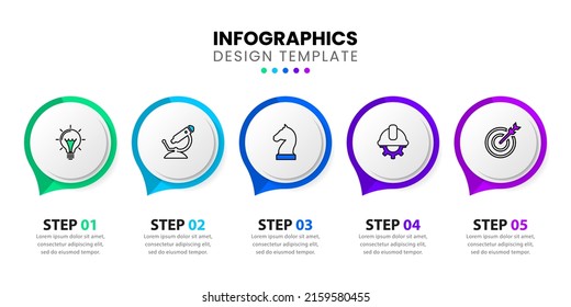 Infographic template with icons and 5 options or steps. Circle. Can be used for workflow layout, diagram, banner, webdesign. Vector illustration
