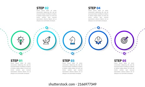 Infographic template with icons and 5 options or steps. Timeline. Can be used for workflow layout, diagram, banner, webdesign. Vector illustration