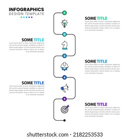 Infographic template with icons and 5 options or steps. Timeline. Can be used for workflow layout, diagram, banner, webdesign. Vector illustration