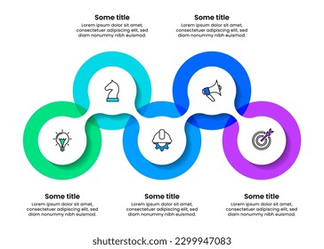 Infographic template with icons and 5 options or steps. Circle. Can be used for workflow layout, diagram, webdesign. Vector illustration