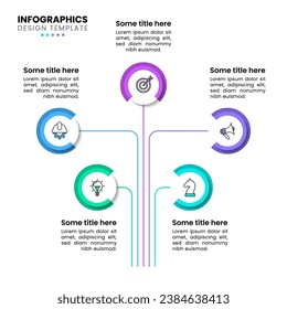 Infographic template with icons and 5 options or steps. Abstract tree. Can be used for workflow layout, diagram, webdesign. Vector illustration