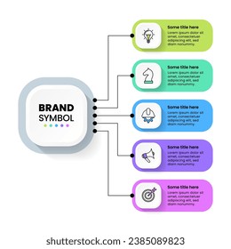 Infographic template with icons and 5 options or steps. Can be used for workflow layout, diagram, webdesign. Vector illustration