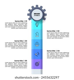 Infographic template with icons and 5 options or steps. Line. Can be used for workflow layout, diagram, banner, webdesign. Vector illustration