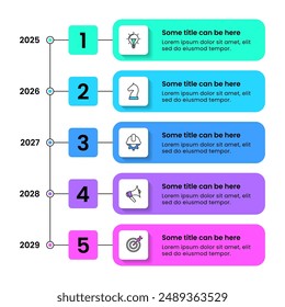 Infographic template with icons and 5 options or steps. Timeline. Can be used for workflow layout, diagram, banner, webdesign. Vector illustration