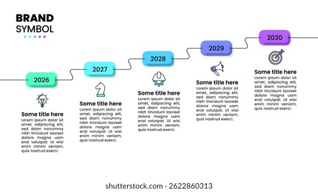 Infographic sjabloon met pictogrammen en 5 opties of stappen. Tijdlijn. Kan worden gebruikt voor workflow lay-out, diagram, banner, webdesign. Vectorillustratie