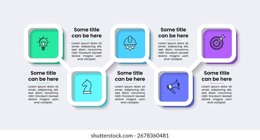 Infographic template with icons and 5 options or steps. Square frames. Can be used for workflow layout, diagram, banner, webdesign. Vector illustration