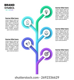 Plantilla de infografía con iconos y 5 opciones o pasos. Línea. Se puede utilizar para el diseño del flujo de trabajo, diagrama, Anuncio, diseño web. Ilustración vectorial