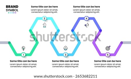Infographic template with icons and 5 options or steps. Timeline. Can be used for workflow layout, diagram, banner, webdesign. Vector illustration