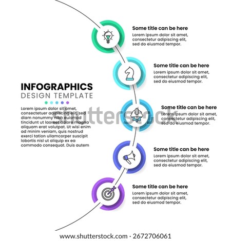 Infographic template with icons and 5 options or steps. line. Can be used for workflow layout, diagram, banner, webdesign. Vector illustration