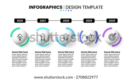 Infographic template with icons and 5 options or steps. Timeline. Can be used for workflow layout, diagram, banner, webdesign. Vector illustration