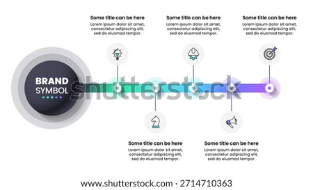 Infographic template with icons and 5 options or steps. Colorful line. Can be used for workflow layout, diagram, banner, webdesign. Vector illustration