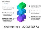 Infographic template with icons and 6 options or steps. Building blocks. Can be used for workflow layout, diagram, banner, webdesign. Vector illustration