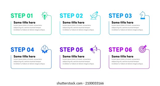 Infographic template with icons and 6 options or steps. Banners. Can be used for workflow layout, diagram, webdesign. Vector illustration