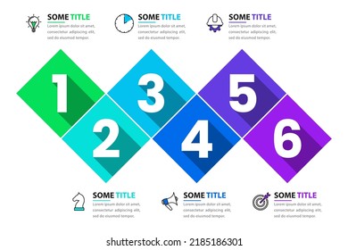 Infographic template with icons and 6 options or steps. Timeline. Can be used for workflow layout, diagram, banner, webdesign. Vector illustration