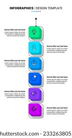 Infographic template with icons and 6 options or steps. Isometric line. Can be used for workflow layout, diagram, banner, webdesign. Vector illustratio5