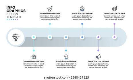 Infographic template with icons and 6 options or steps. Line. Can be used for workflow layout, diagram, banner, webdesign. Vector illustration