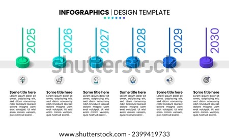 Infographic template with icons and 6 options or steps. Timeline. Can be used for workflow layout, diagram, banner, webdesign. Vector illustration