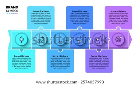 Infographic template with icons and 6 options or steps. Puzzle. Can be used for workflow layout, diagram, banner, webdesign. Vector illustration