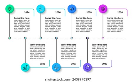 Infographic template with icons and 7 options or steps. Timeline. Can be used for workflow layout, diagram, webdesign. Vector illustration