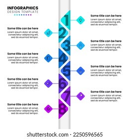 Infographic template with icons and 8 options or steps. Can be used for workflow layout, diagram, banner, webdesign. Vector illustration